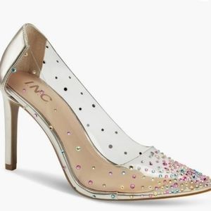 Sold INC Rainbow Bling Clear Heels Size